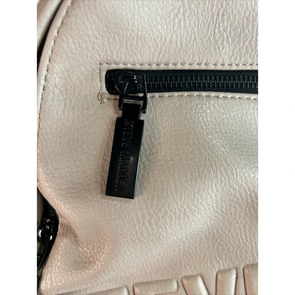 Steve Madden Blush Logo Backpack Faux Leather Zip Closure Women‎